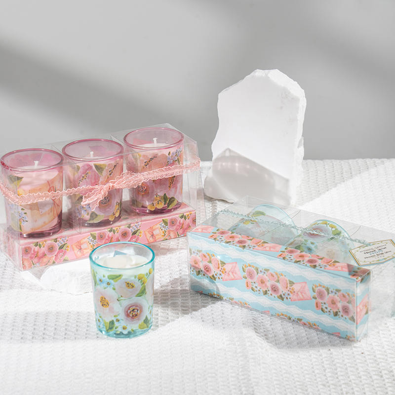 شمع های معطر فنجان شیشه ای گرد کلاسیک کلاسیک روز مادر 3PCS ست تولید کننده شمع سویا اکو