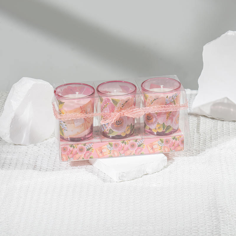 شمع های معطر فنجان شیشه ای گرد کلاسیک کلاسیک روز مادر 3PCS ست تولید کننده شمع سویا اکو
