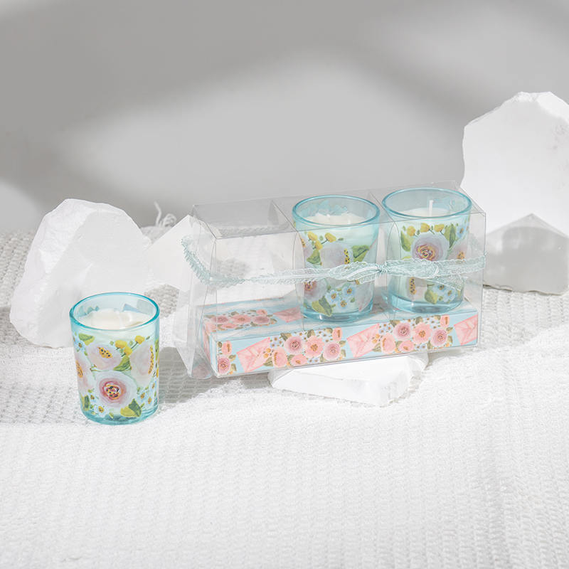 شمع های معطر فنجان شیشه ای گرد کلاسیک کلاسیک روز مادر 3PCS ست تولید کننده شمع سویا اکو