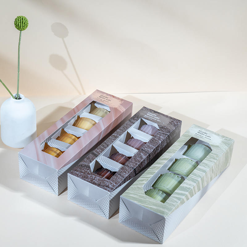 ست 4 فنجان شمع راه راه عمودی شیشه ای کوتوله کوچک