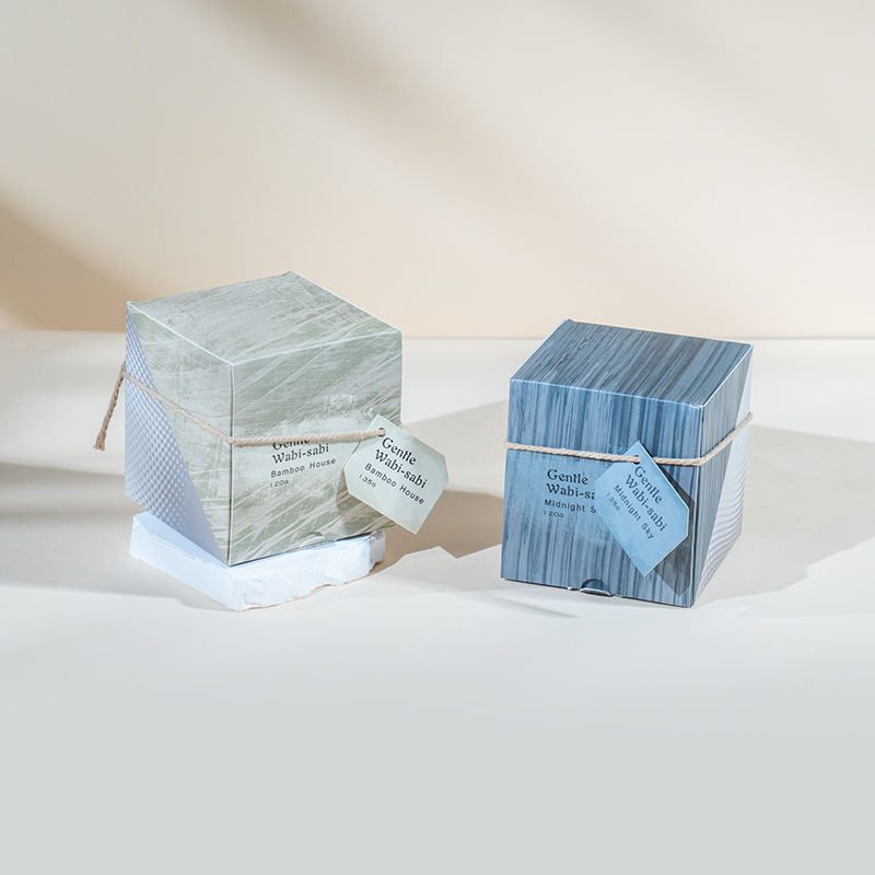 فنجان شمع گرد شیشه ای با راه راه های عمودی شمع های معطر-فروشنده شمع موم سویا اکو