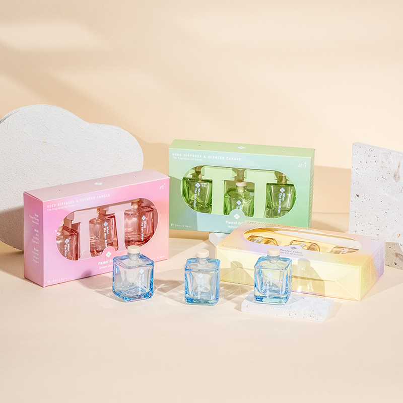 مجموعه پخش کننده نی بطری مربعی 3PCS- مجموعه عطر 3PCS