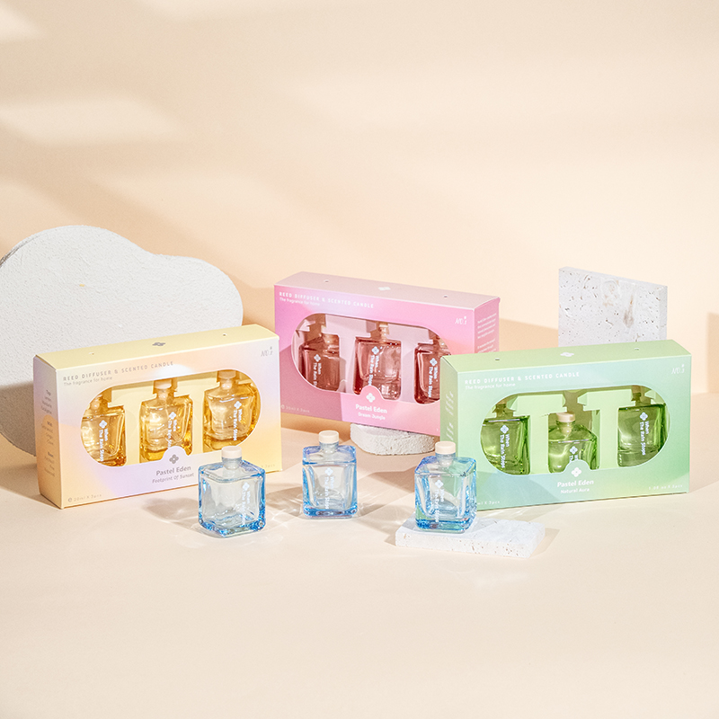 مجموعه پخش کننده نی بطری مربعی 3PCS- مجموعه عطر 3PCS