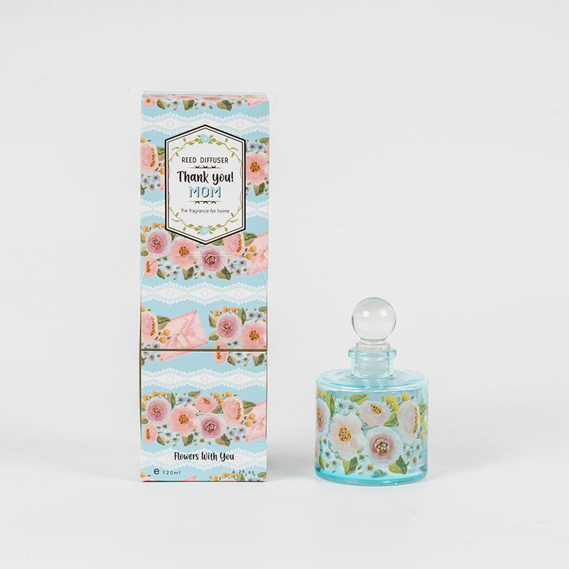 دیفیوزر نی بطری شیشه ای گرد و زیبای روز مادر