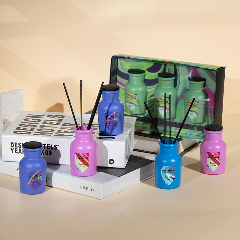 پخش کننده نی معطر بطری گرد کوچک 3PCS ست خانگی سازنده مجموعه عطر