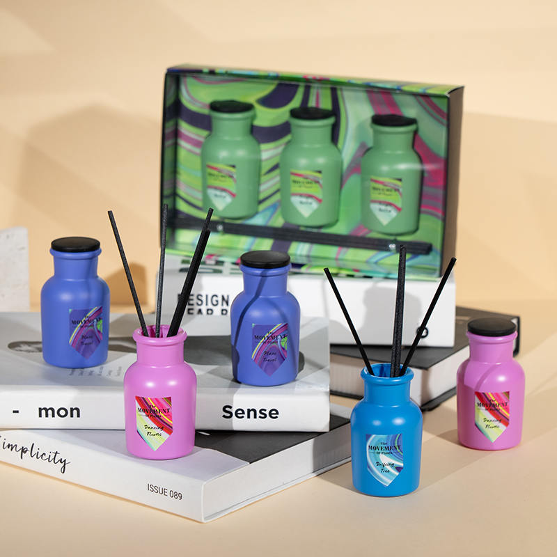 پخش کننده نی معطر بطری گرد کوچک 3PCS ست خانگی سازنده مجموعه عطر